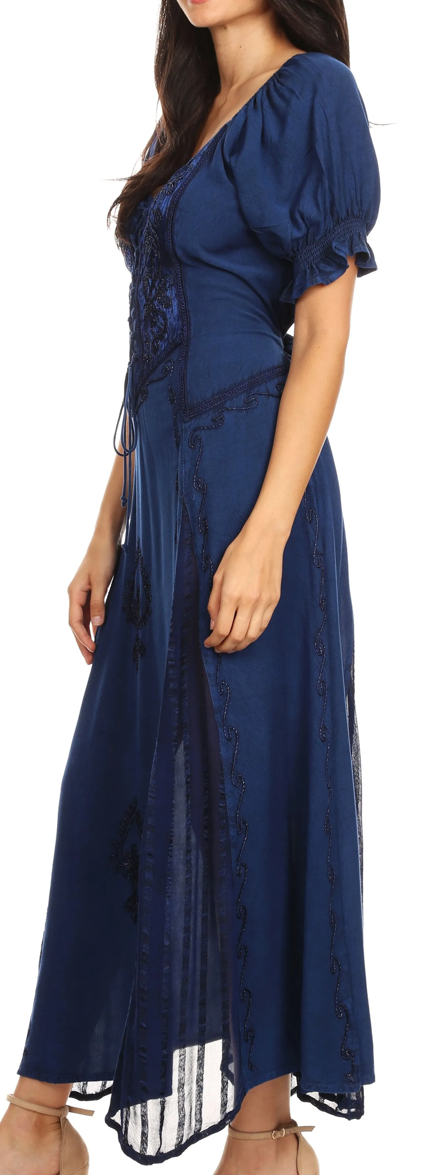 Sakkas Bridget Embroidered Renaissance Dress