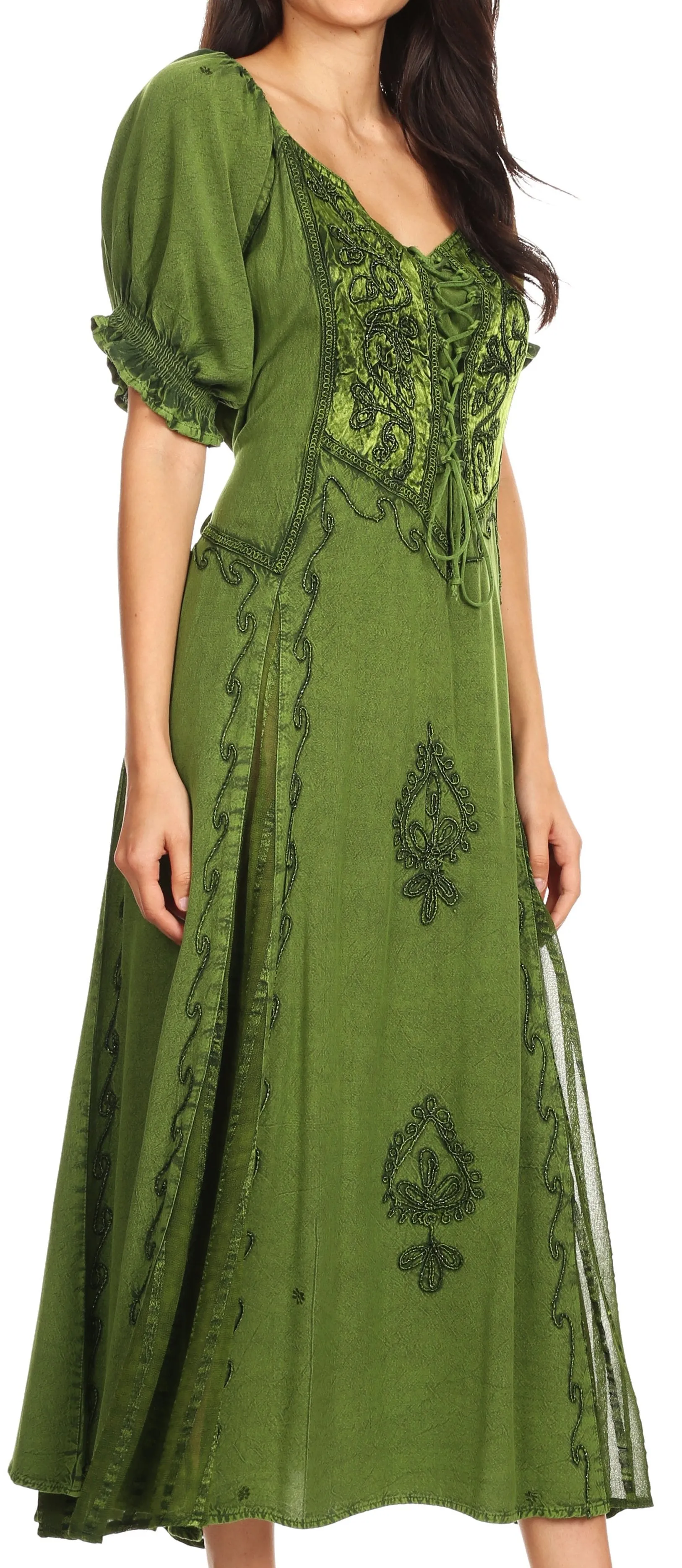 Sakkas Bridget Embroidered Renaissance Dress