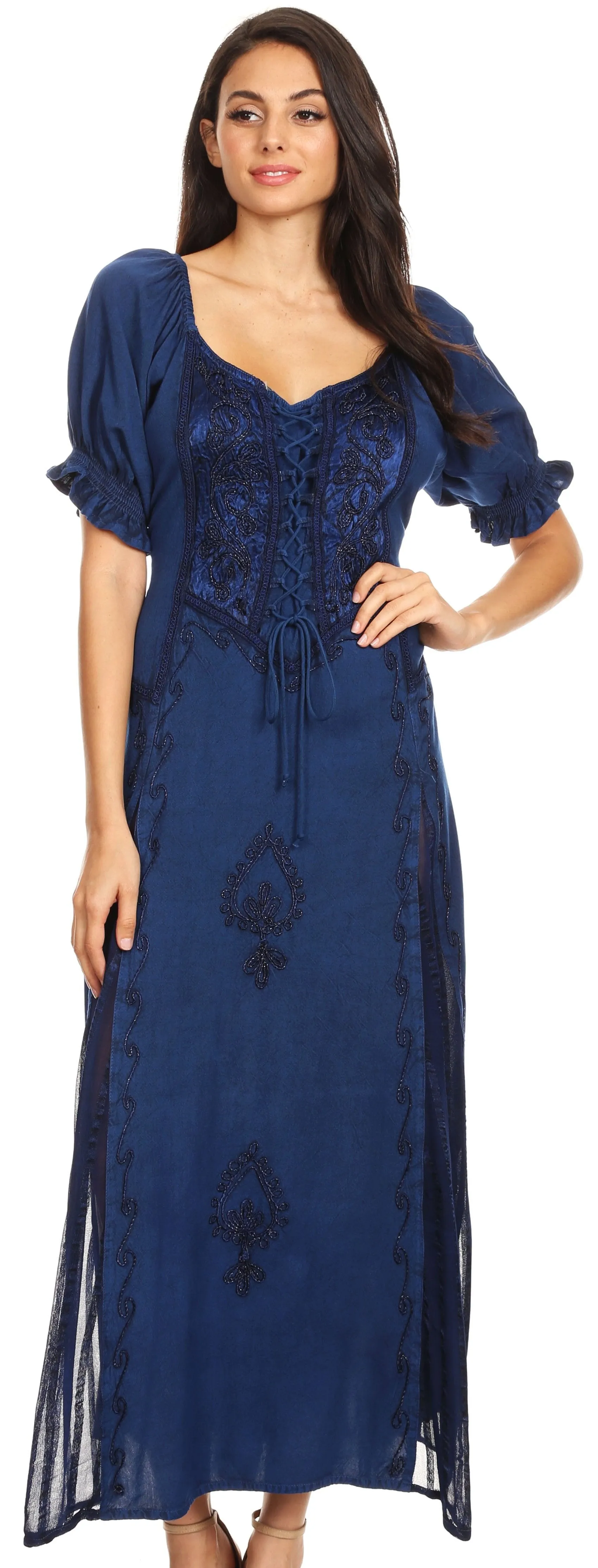 Sakkas Bridget Embroidered Renaissance Dress