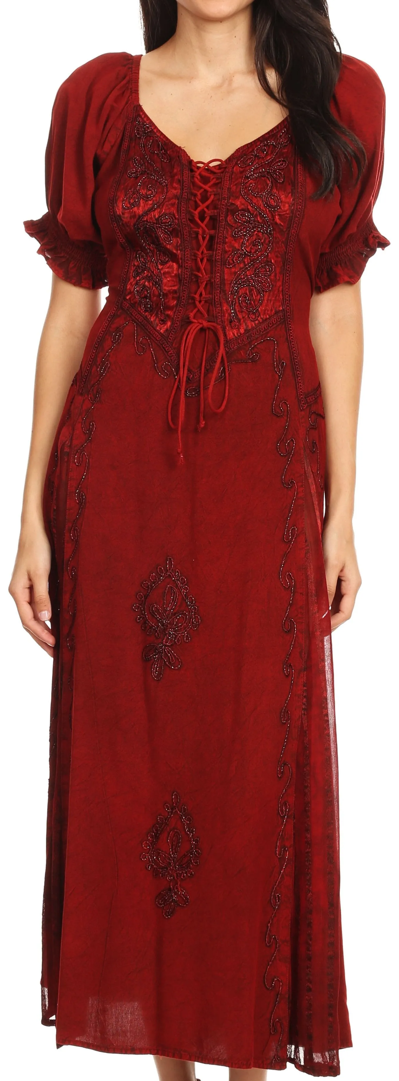 Sakkas Bridget Embroidered Renaissance Dress