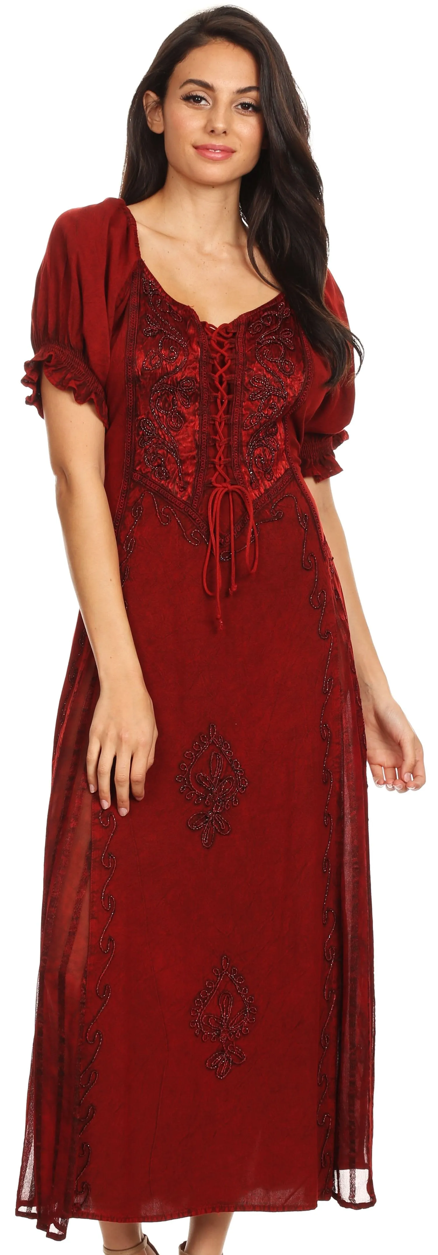 Sakkas Bridget Embroidered Renaissance Dress