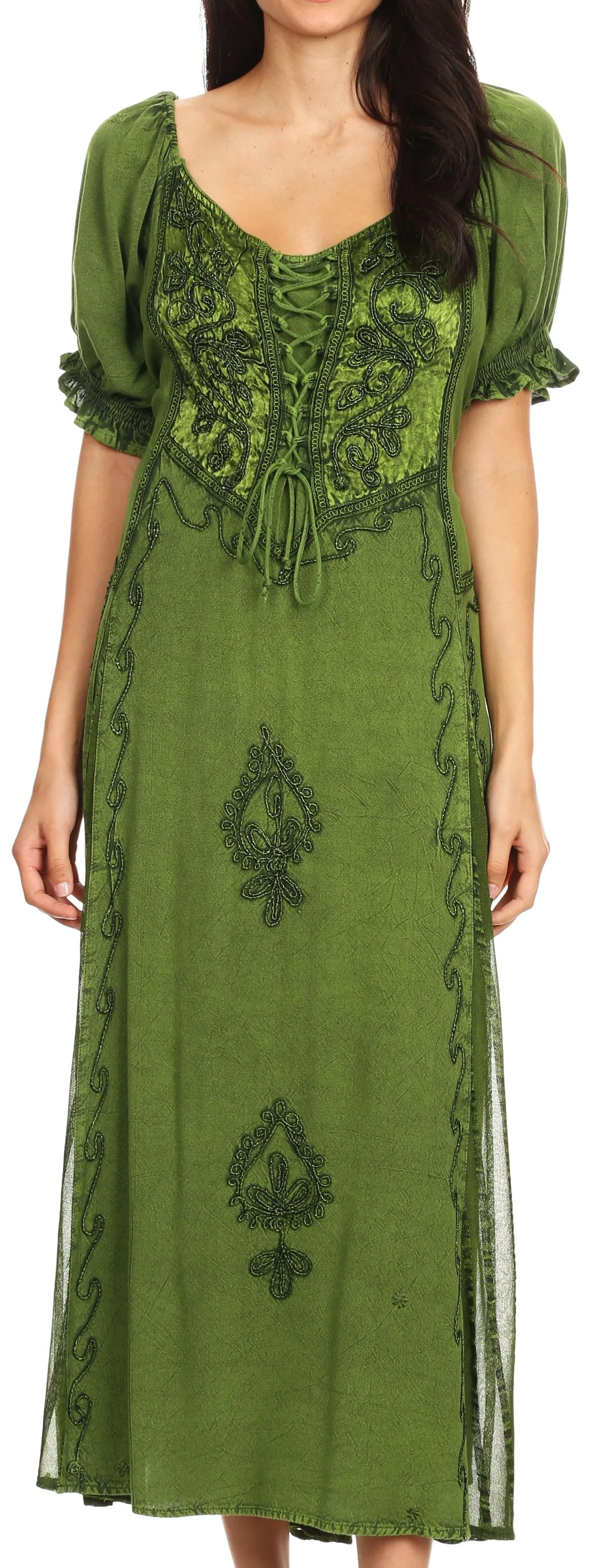 Sakkas Bridget Embroidered Renaissance Dress