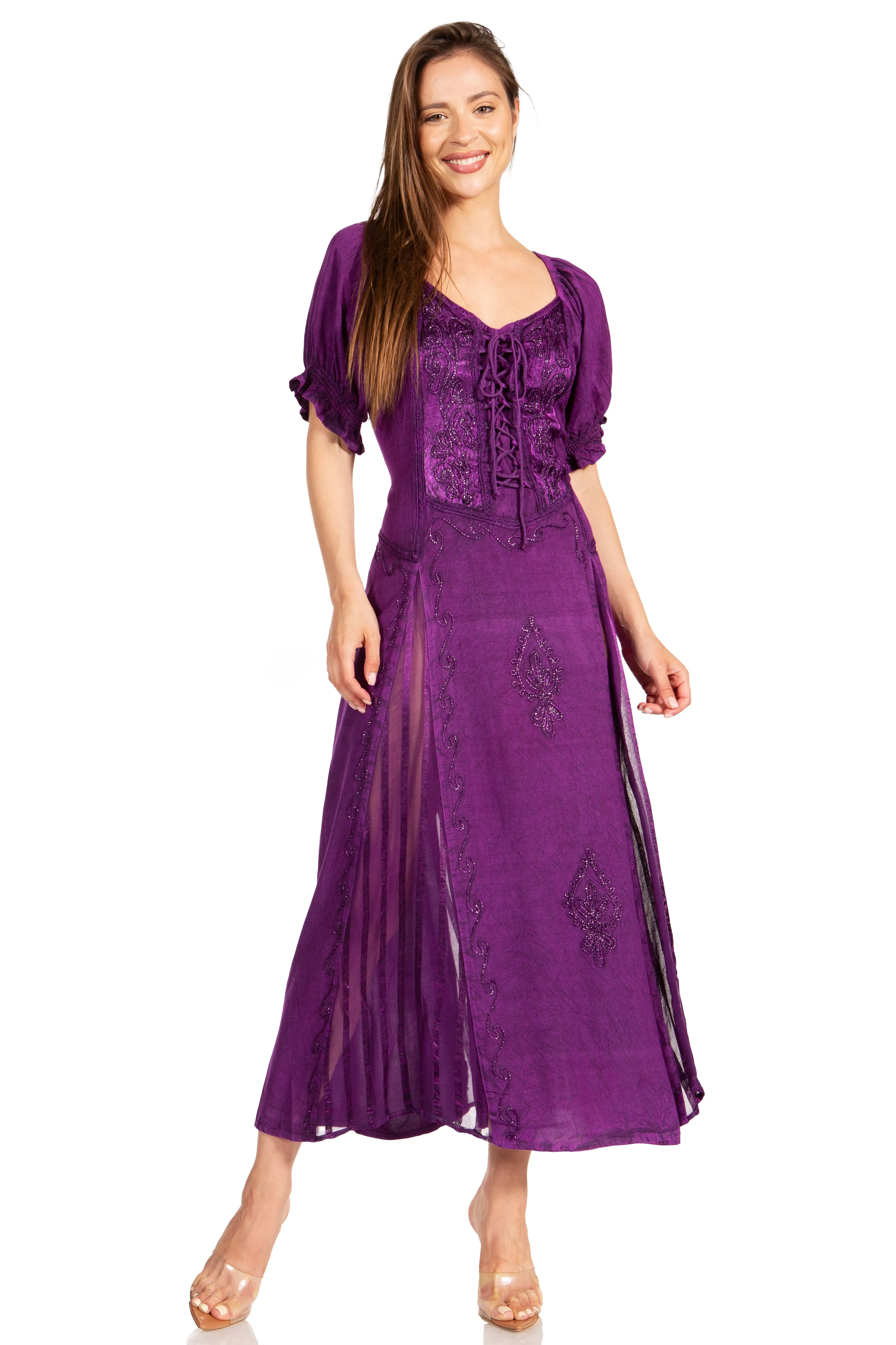 Sakkas Bridget Embroidered Renaissance Dress