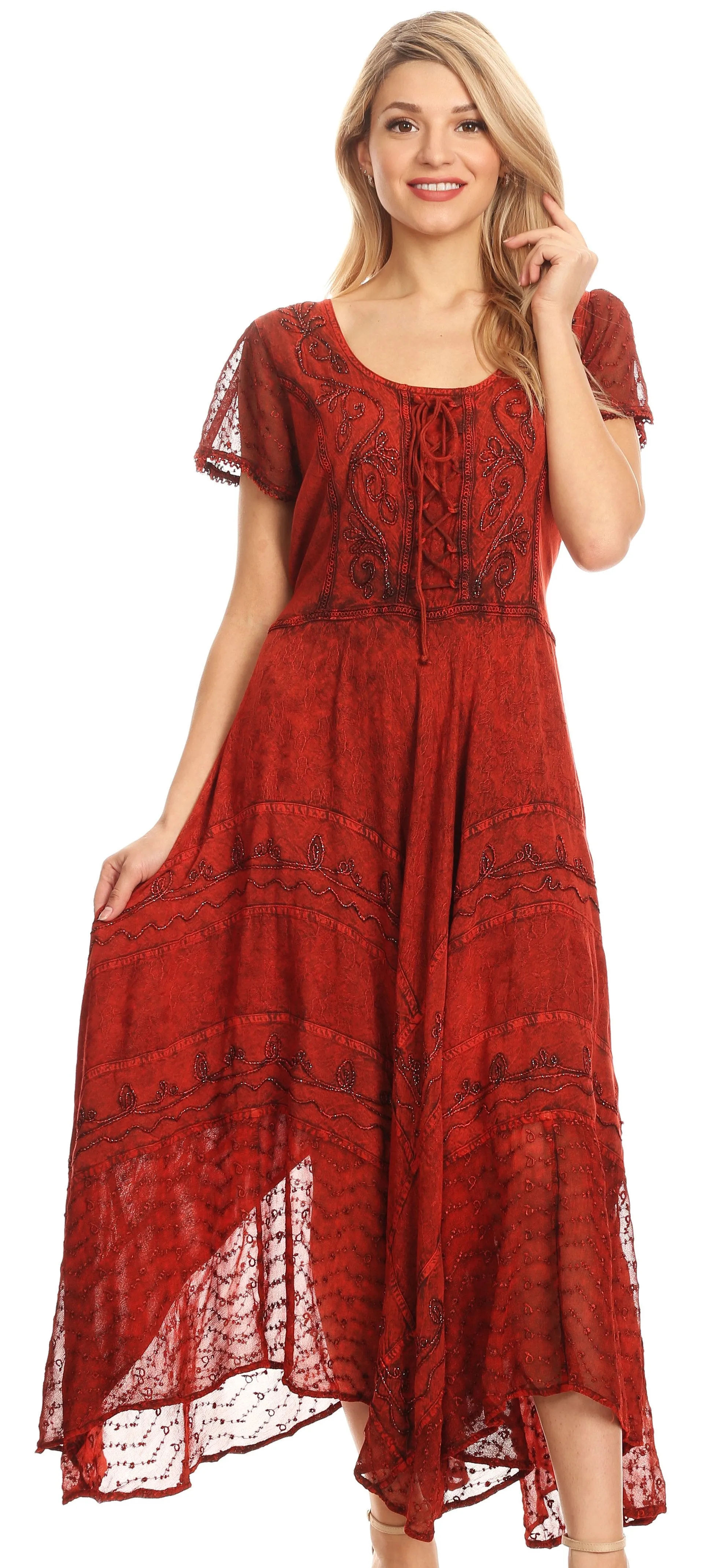 Sakkas Marigold Embroidered Fairy Dress