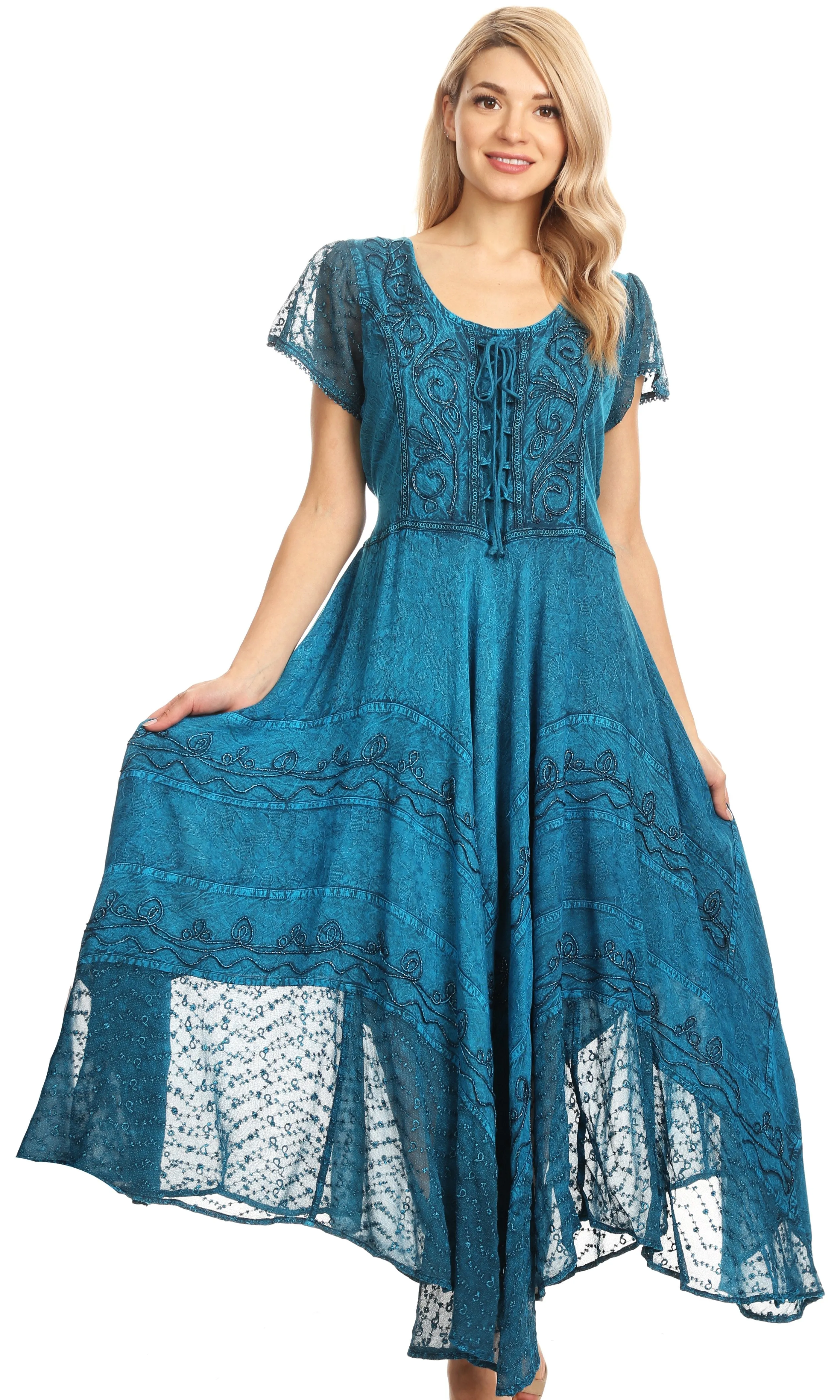 Sakkas Marigold Embroidered Fairy Dress