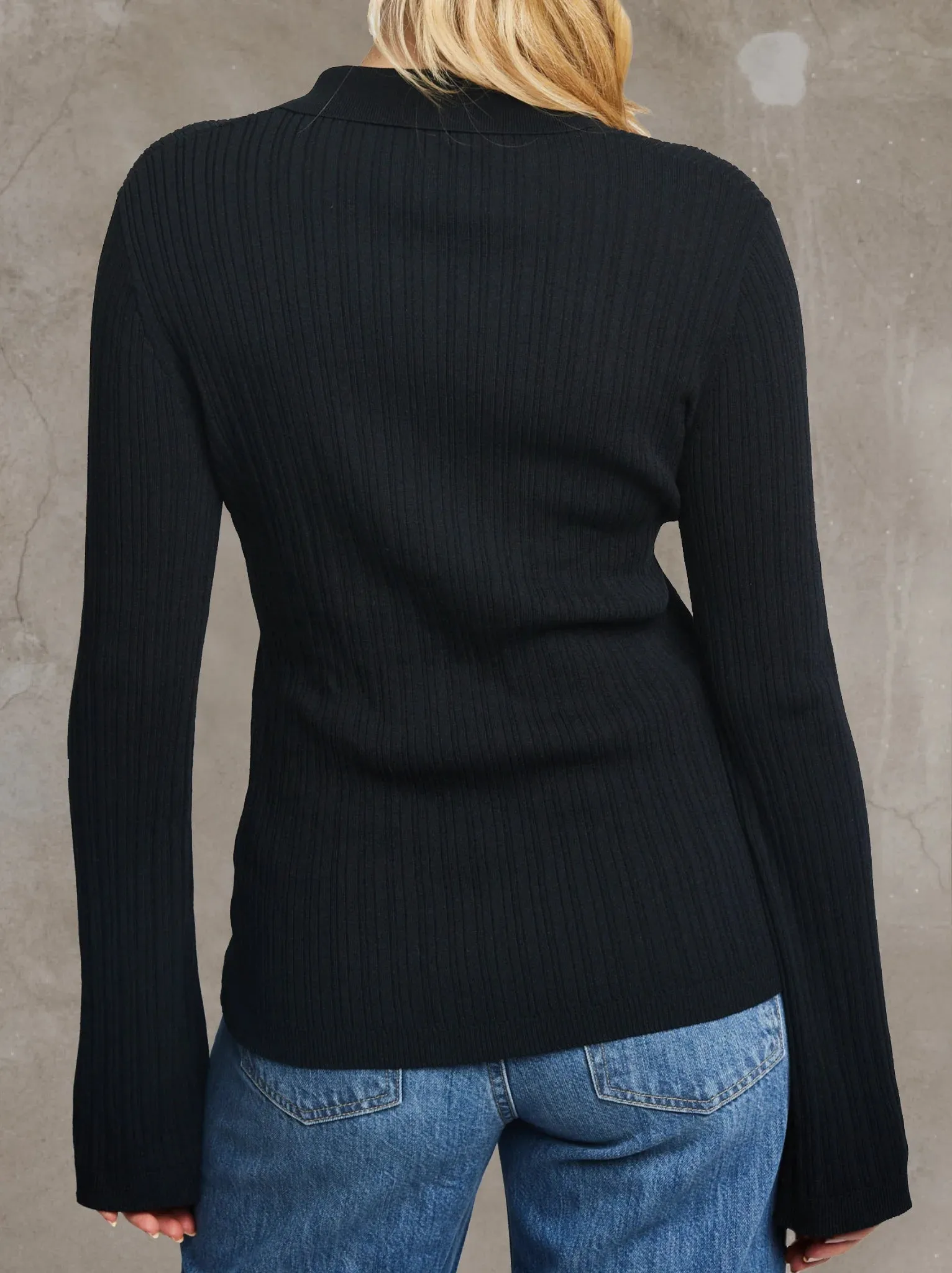 Serena Rib Cardigan - Black