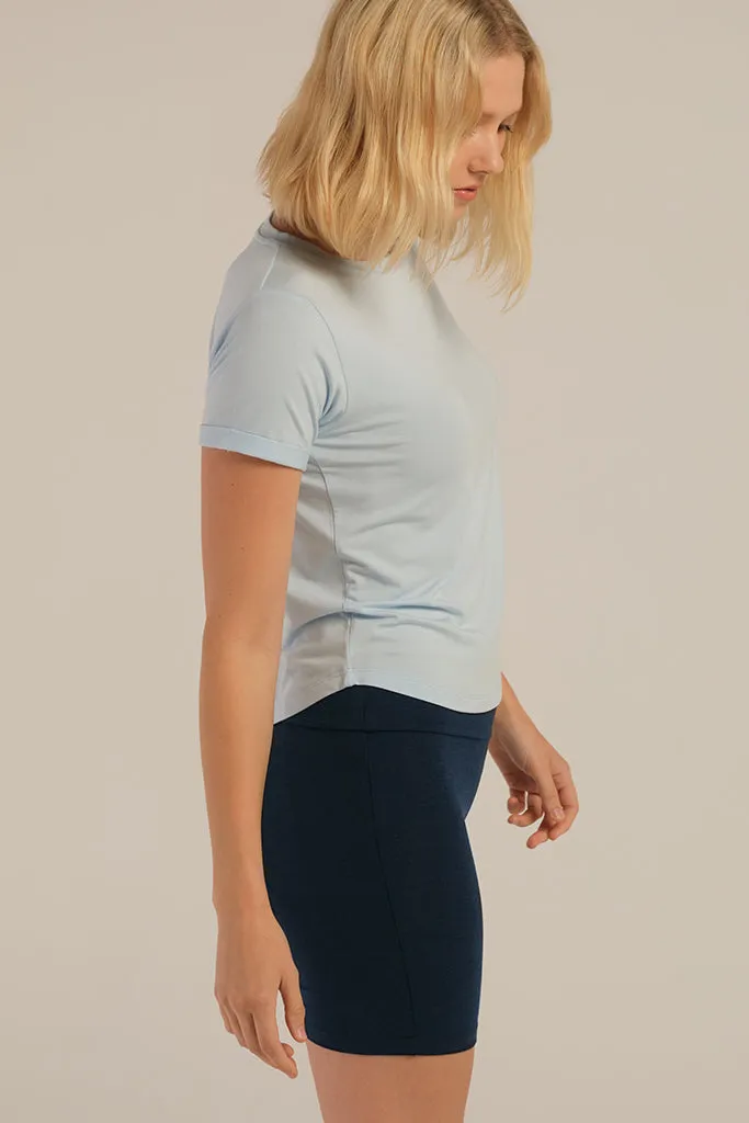 Shorter Bamboo Tee - Powder Blue