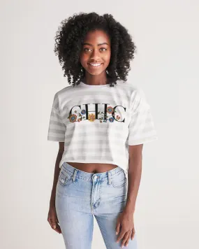 SMF Deck Stripe Feminine Lounge Cropped Tee