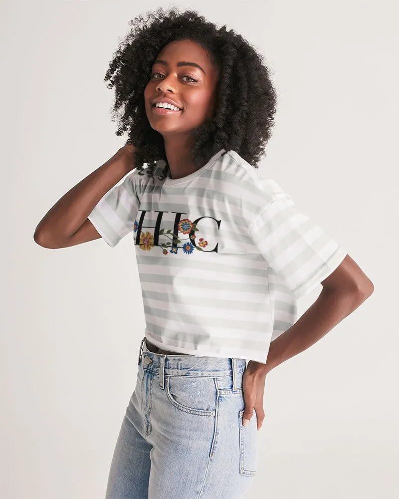 SMF Deck Stripe Feminine Lounge Cropped Tee