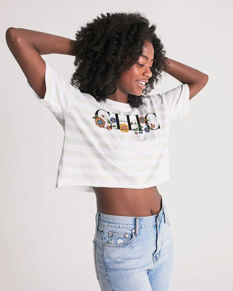 SMF Deck Stripe Feminine Lounge Cropped Tee