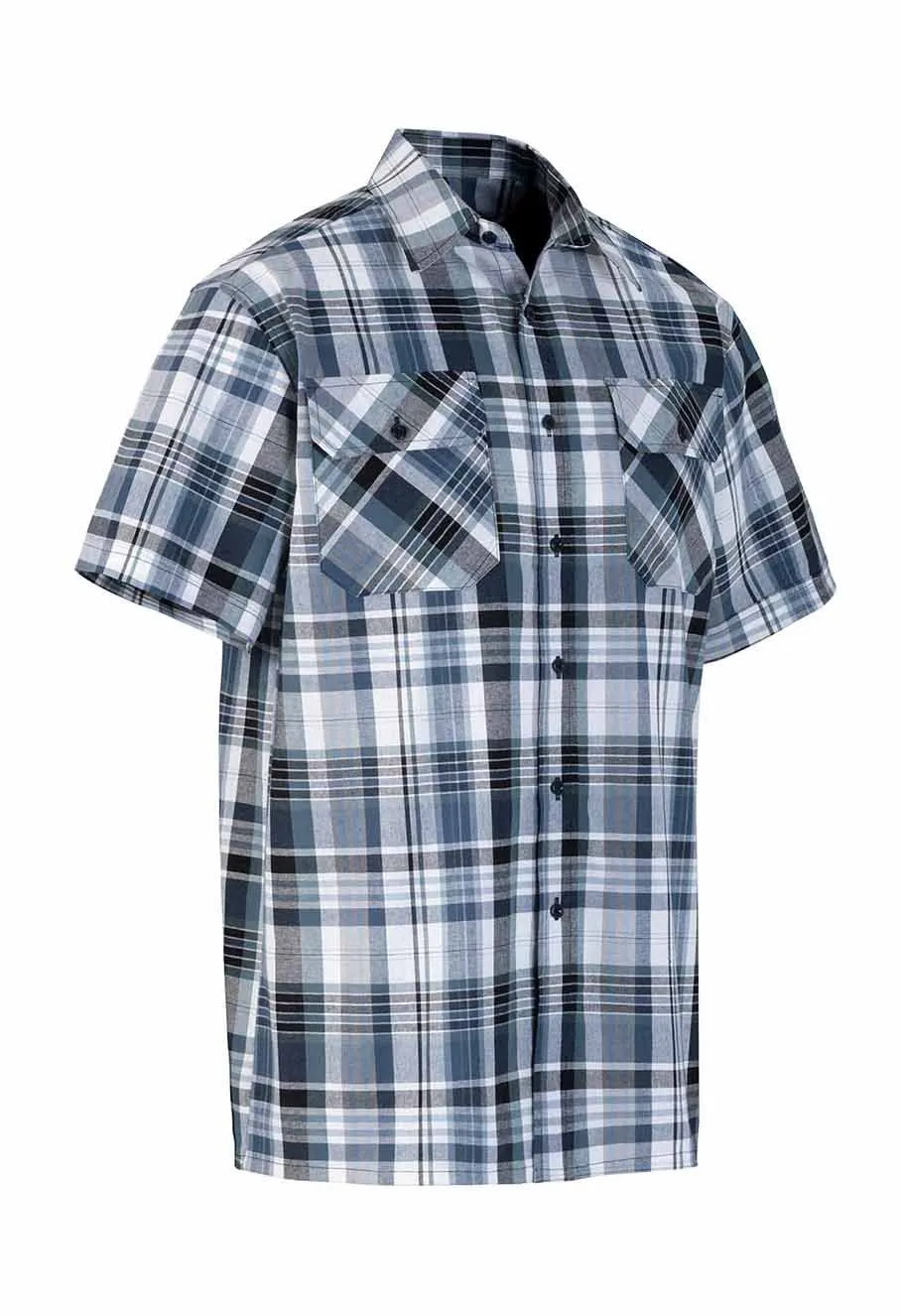 Storvik&#x20;Farsund&#x20;Work&#x20;Shirt&#x20;Cotton&#x20;-&#x20;Blue&#x20;Plaid