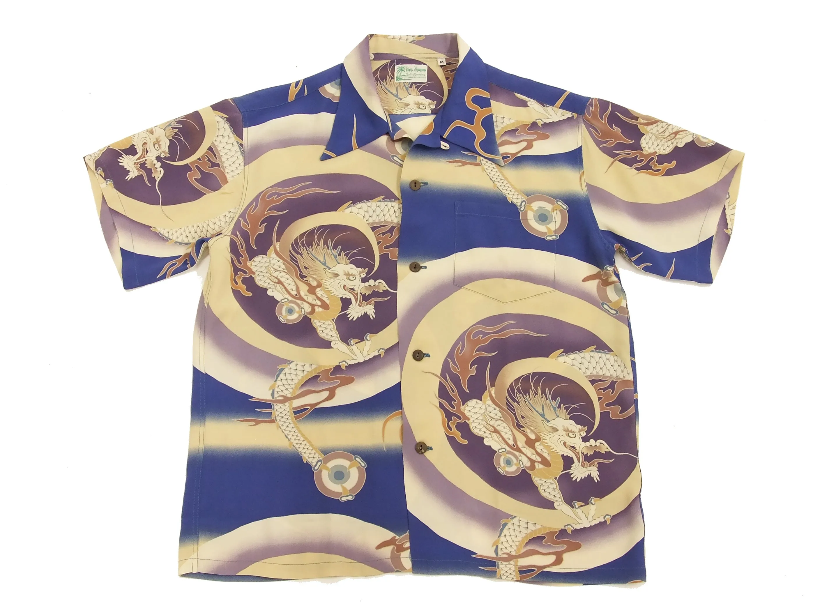 Sun Surf Men's Hawaiian Shirt Dragon Short Sleeve Aloha shirt SS37861 Blue