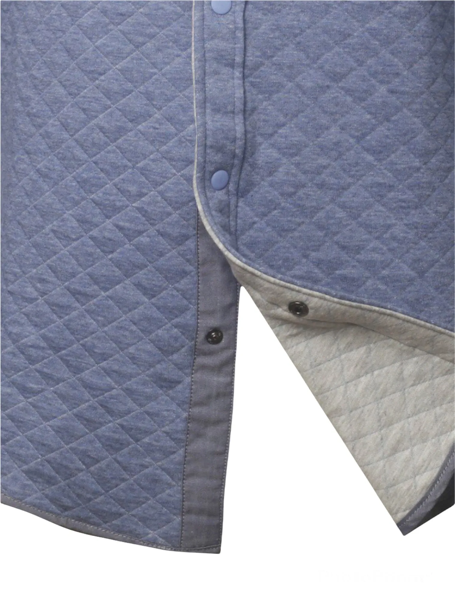 Super Soft Quilted Long Sleeve Snap Button Shirts- Blue