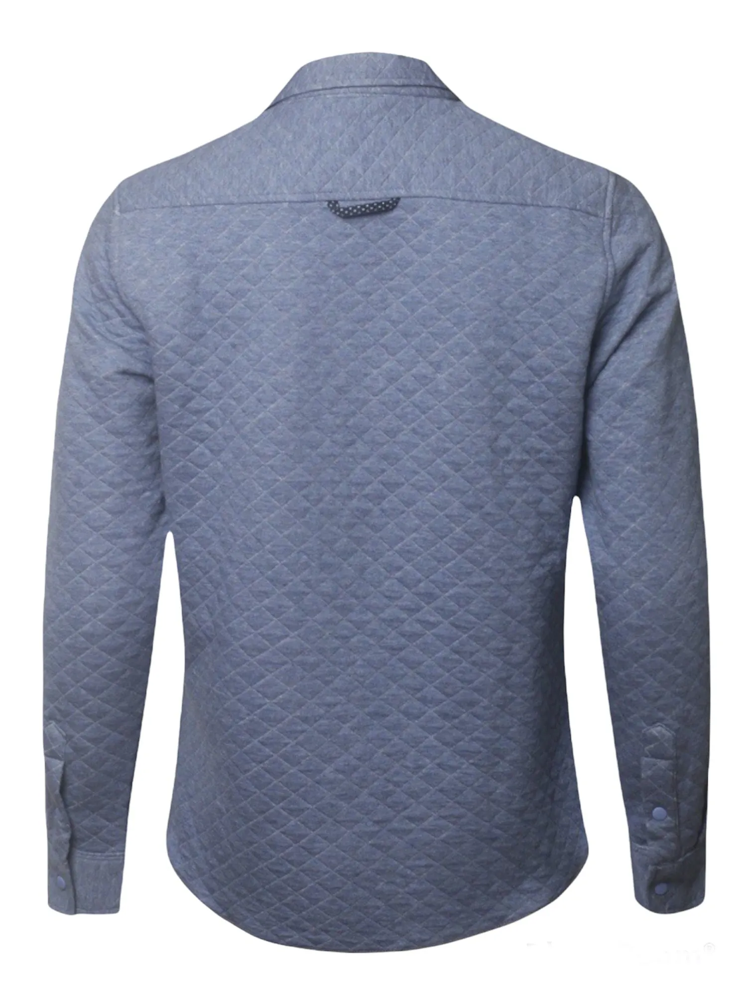 Super Soft Quilted Long Sleeve Snap Button Shirts- Blue