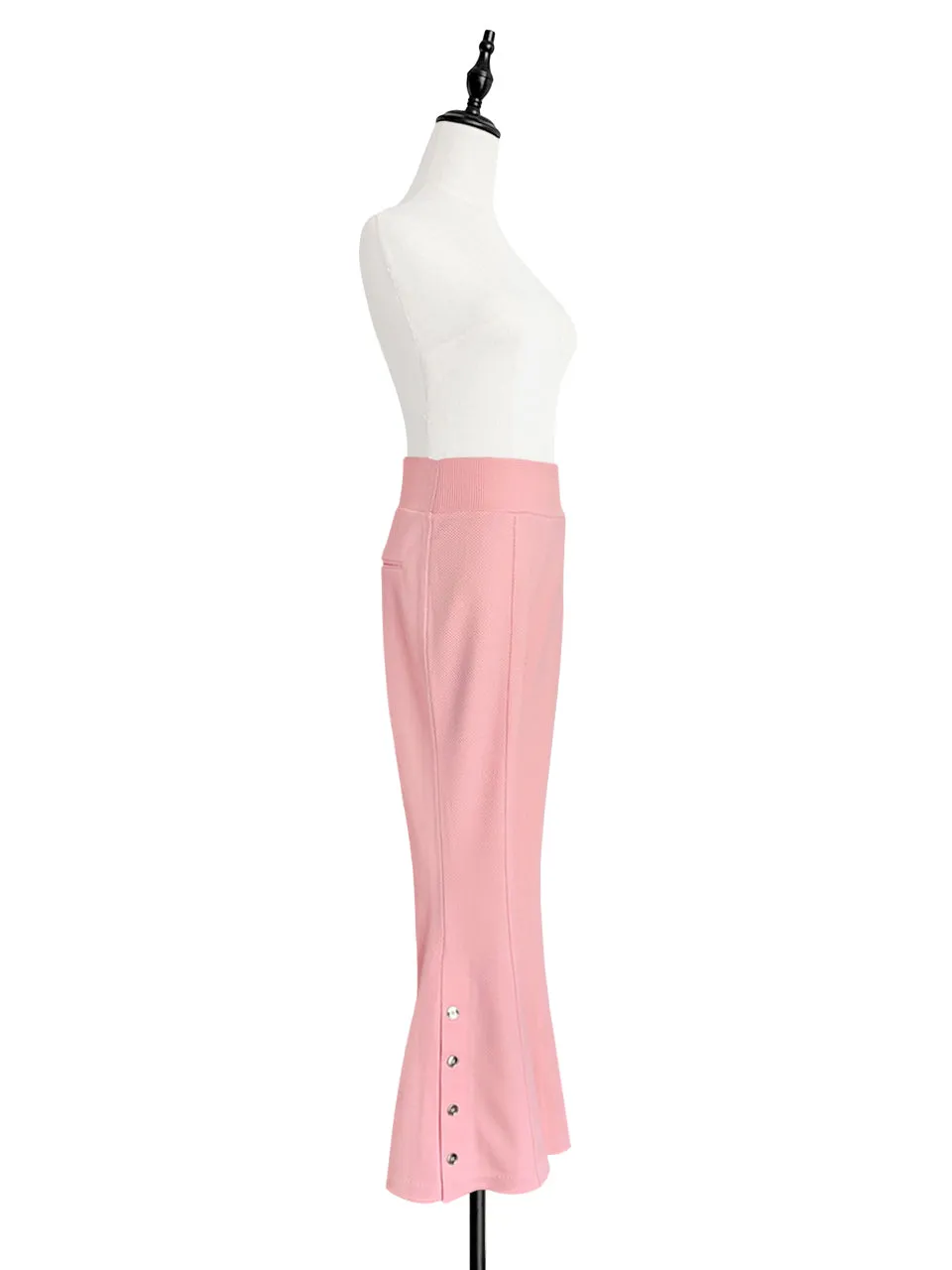 Surprise Sale! Baby Pink Flare Leg Pull On Button Pants