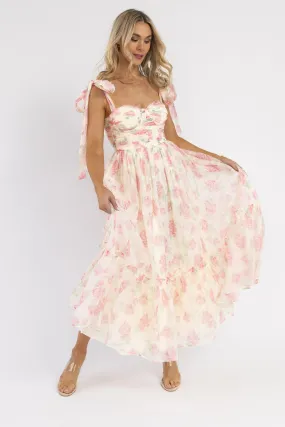 Sweet Serenade Blush Floral Maxi Dress - Final Sale