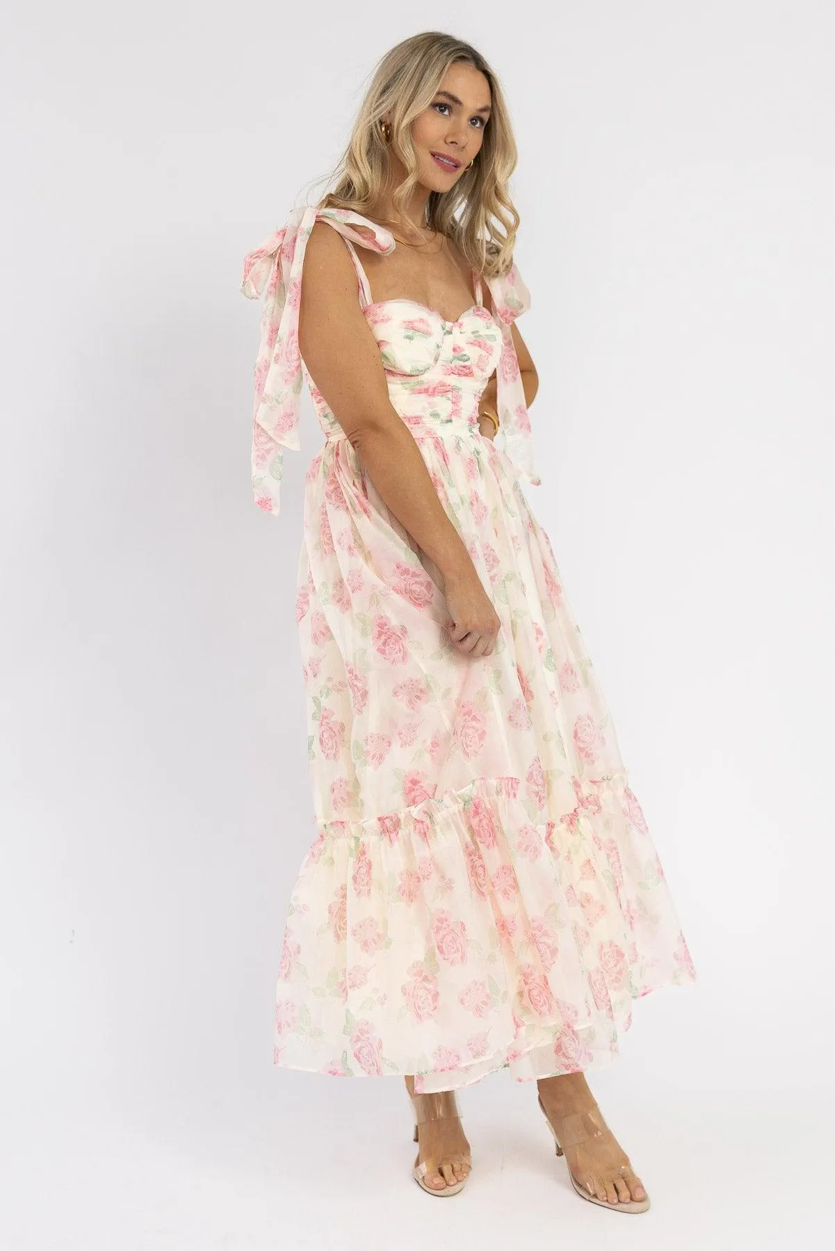 Sweet Serenade Blush Floral Maxi Dress - Final Sale