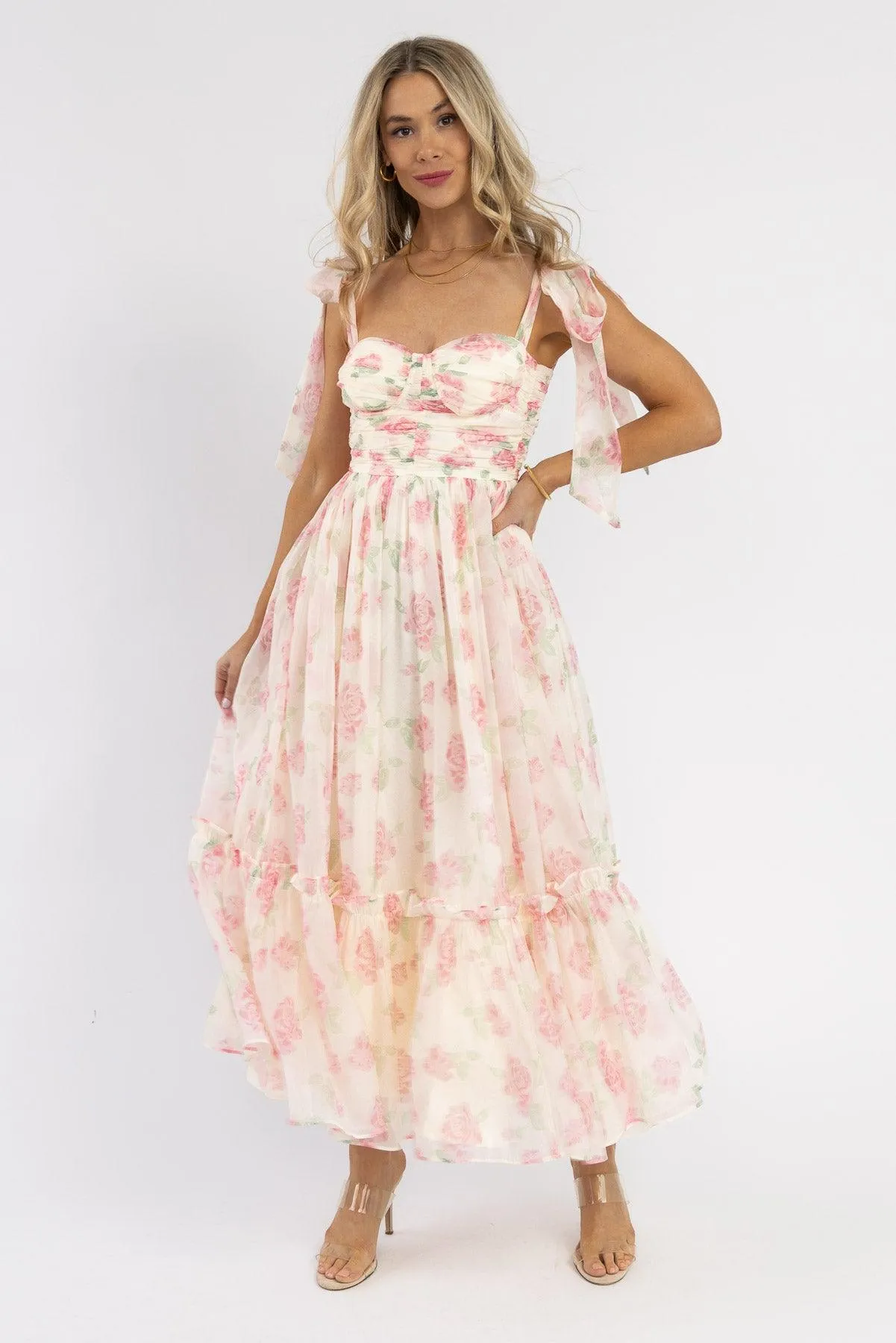 Sweet Serenade Blush Floral Maxi Dress - Final Sale