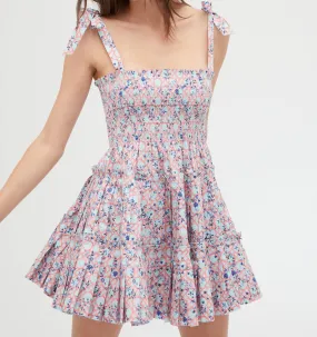 The Ribbon Charlotte Nap Dress - Pink Basketweave Vine