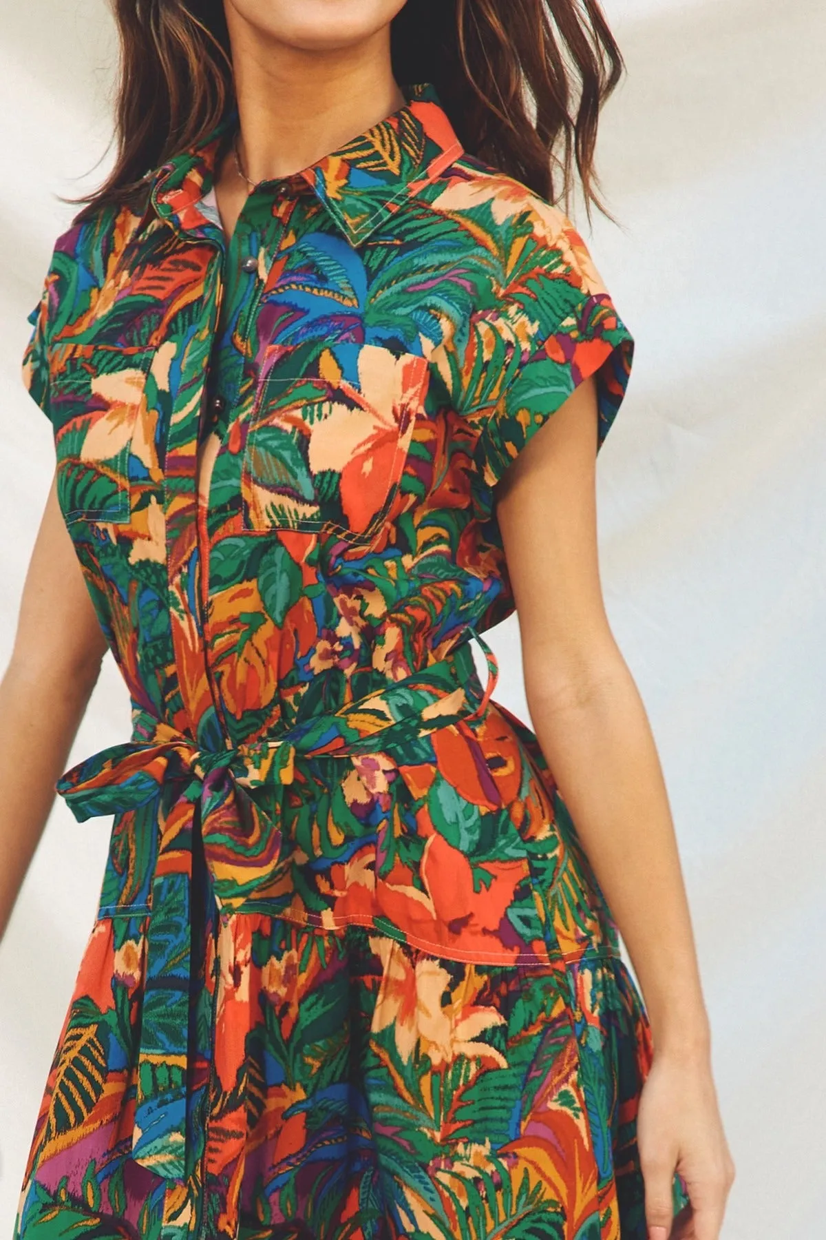 Tropical Breeze Shirt Dress