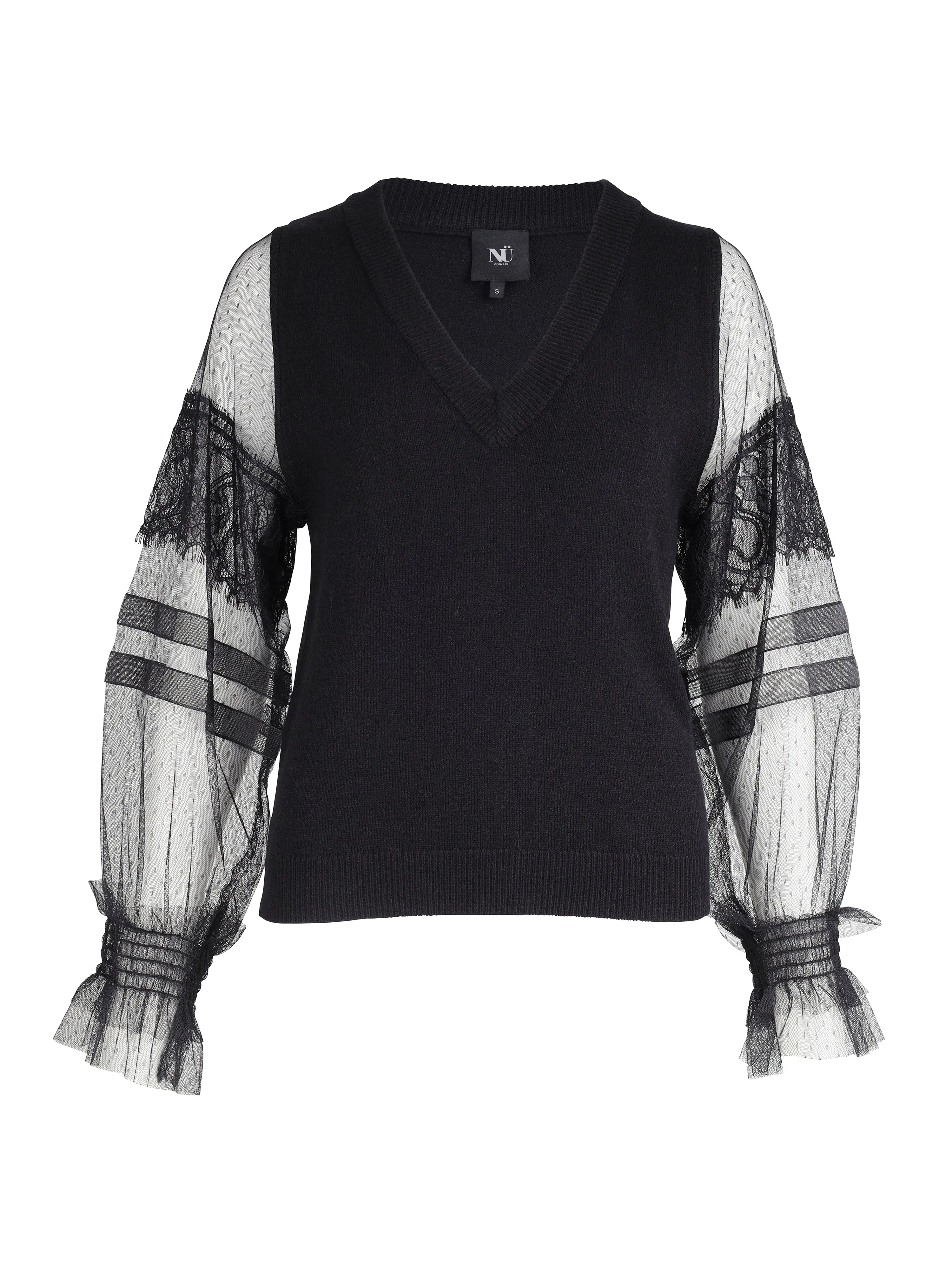 XYRIENNE knitted blouse - Black mix