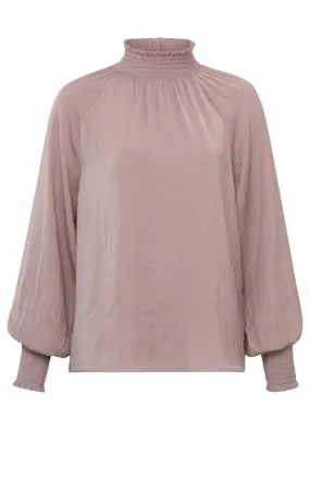 YAYA smocked mauve pink jaquard top